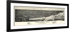 1884, Tacoma Bird's Eye View, Washington, United States-null-Framed Premium Giclee Print