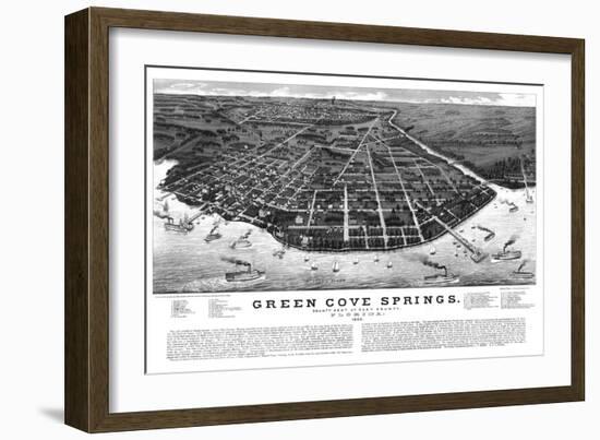 1885, Green Cove Springs Bird's Eye View, Florida, United States-null-Framed Giclee Print