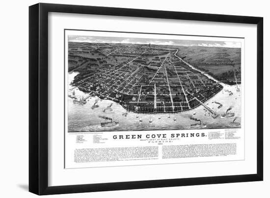 1885, Green Cove Springs Bird's Eye View, Florida, United States-null-Framed Giclee Print