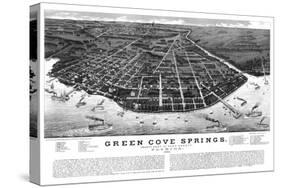 1885, Green Cove Springs Bird's Eye View, Florida, United States-null-Stretched Canvas