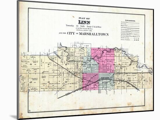 1885, Linn and the City of Marshalltown, Iowa, United States-null-Mounted Giclee Print