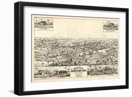 1885, Longwood Bird's Eye View, Florida, United States-null-Framed Giclee Print