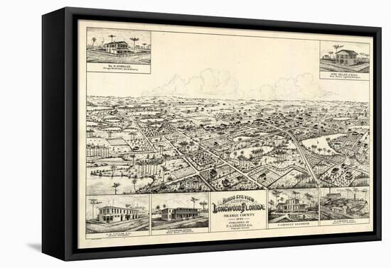 1885, Longwood Bird's Eye View, Florida, United States-null-Framed Stretched Canvas
