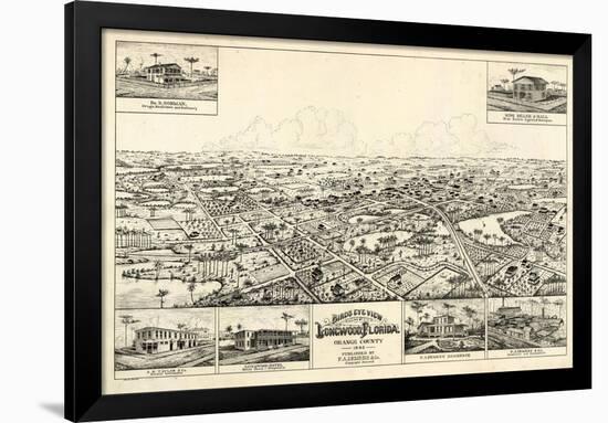 1885, Longwood Bird's Eye View, Florida, United States-null-Framed Giclee Print