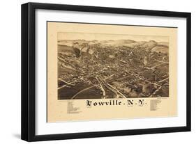 1885, Lowville 1885 Bird's Eye View, New York, United States-null-Framed Giclee Print