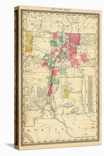 1885, New Mexico State Map, New Mexico, United States-null-Stretched Canvas
