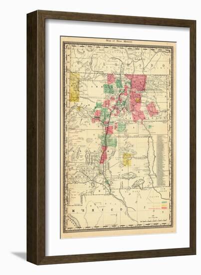 1885, New Mexico State Map, New Mexico, United States-null-Framed Giclee Print