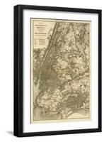 1885 NYC Map-N^ Harbick-Framed Art Print