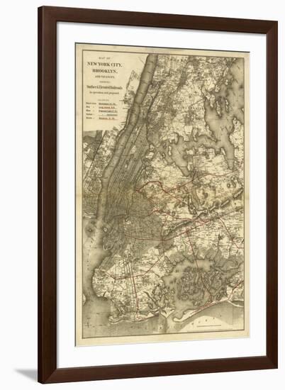 1885 NYC Map-N^ Harbick-Framed Art Print