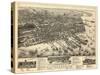 1885, Pensacola Bird's Eye View, Florida, United States-null-Stretched Canvas