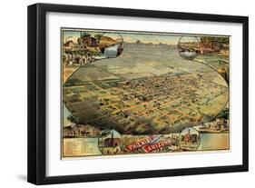 1885, Phoenix Bird's Eye View, Arizona, United States-null-Framed Giclee Print