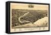 1885, Sheboygan Bird's Eye View, Wisconsin, United States-null-Framed Stretched Canvas