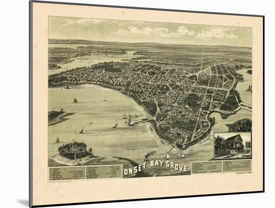 1885, Wareham Bird's Eye View, Massachusetts, United States-null-Mounted Giclee Print