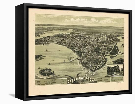 1885, Wareham Bird's Eye View, Massachusetts, United States-null-Framed Stretched Canvas