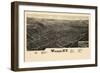 1885, Warsaw 1885 Bird's Eye View 24x43, New York, United States-null-Framed Giclee Print