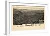 1885, Warsaw 1885 Bird's Eye View 24x43, New York, United States-null-Framed Giclee Print