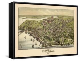 1886, Beverly Bird's Eye View, Massachusetts, United States-null-Framed Stretched Canvas