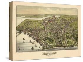 1886, Beverly Bird's Eye View, Massachusetts, United States-null-Stretched Canvas