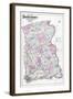 1886, Bucks County Map, Pennsylvania, United States-null-Framed Giclee Print