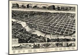 1886, Columbus Bird's Eye View, Georgia, United States-null-Mounted Giclee Print