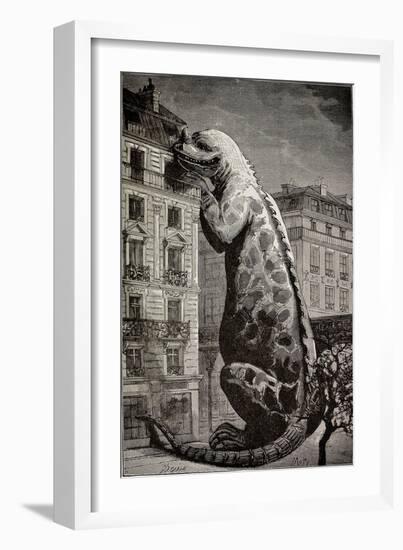 1886 Flammarion's Iguanodon Dinosaur-Stewart Stewart-Framed Photographic Print