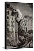 1886 Flammarion's Iguanodon Dinosaur-Stewart Stewart-Framed Stretched Canvas