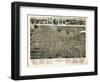 1886, Greencastle Bird's Eye View, Indiana, United States-null-Framed Giclee Print