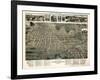 1886, Greencastle Bird's Eye View, Indiana, United States-null-Framed Giclee Print