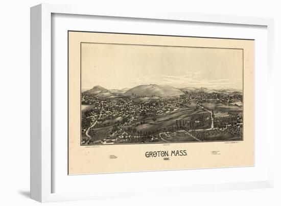 1886, Groton Bird's Eye View, Massachusetts, United States-null-Framed Giclee Print