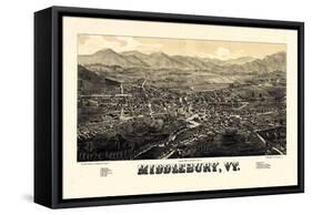 1886, Middlebury 1886c Bird's Eye View, Vermont, United States-null-Framed Stretched Canvas