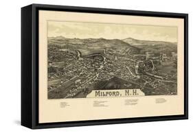 1886, Milford Bird's Eye View, New Hampshire, United States-null-Framed Stretched Canvas