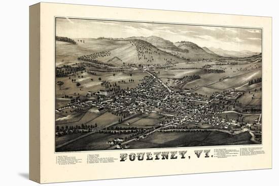 1886, Poultney Bird's Eyes View, Vermont, United States-null-Stretched Canvas