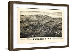 1886, Poultney Bird's Eyes View, Vermont, United States-null-Framed Giclee Print