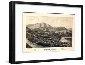 1886, Windsor Bird's Eye View, Vermont, United States-null-Framed Giclee Print