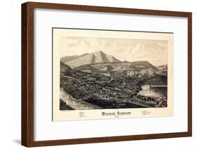 1886, Windsor Bird's Eye View, Vermont, United States-null-Framed Giclee Print