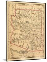 1887, Arizona State Map, United States-null-Mounted Giclee Print