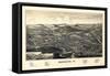 1887, Bennington Bird's Eye View, Vermont, United States-null-Framed Stretched Canvas