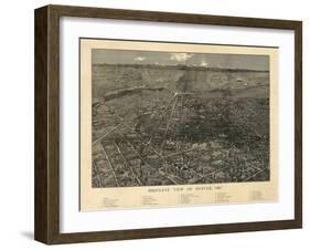 1887, Denver Bird's Eye View, Colorado, United States-null-Framed Giclee Print