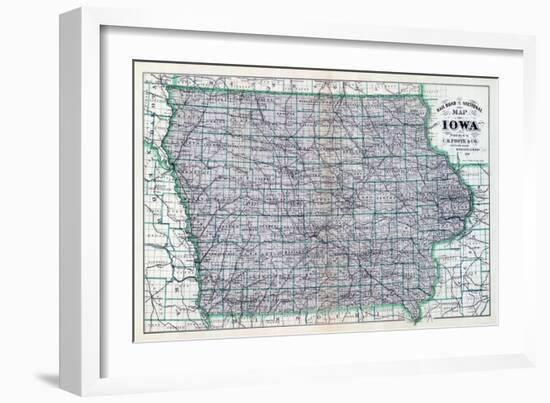 1887, Iowa Rail Road Sectional Map, Iowa, United States-null-Framed Giclee Print