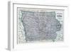 1887, Iowa Rail Road Sectional Map, Iowa, United States-null-Framed Giclee Print