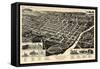 1887, Macon Bird's Eye View, Georgia, United States-null-Framed Stretched Canvas