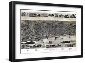 1887, Memphis Bird's Eye View, Tennessee, United States-null-Framed Giclee Print