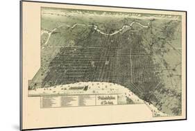 1887, Philadelphia Bird's Eye View, Pennsylvania, United States-null-Mounted Giclee Print