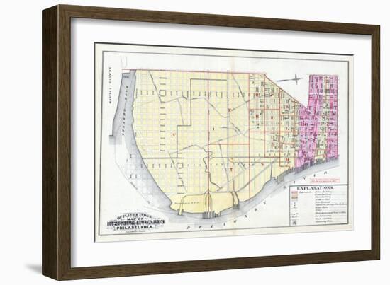 1887, Philadelphia Wards 1, 2, 3, 4, Pennsylvania, United States-null-Framed Giclee Print