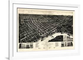 1887, Selma Bird's Eye View, Alabama, United States-null-Framed Giclee Print