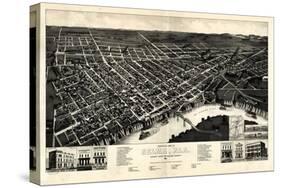 1887, Selma Bird's Eye View, Alabama, United States-null-Stretched Canvas