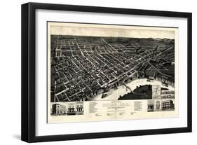 1887, Selma Bird's Eye View, Alabama, United States-null-Framed Giclee Print