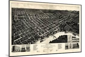 1887, Selma Bird's Eye View, Alabama, United States-null-Mounted Giclee Print