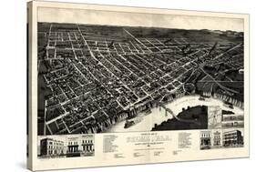 1887, Selma Bird's Eye View, Alabama, United States-null-Stretched Canvas