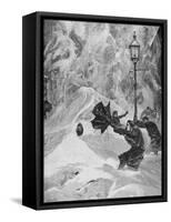 1888 Blizzard in New York-null-Framed Stretched Canvas